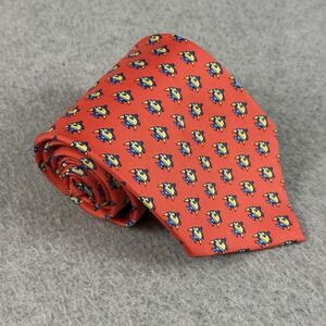 Vintage Utopia Fish Novelty Silk Tie Red Blue Yellow Made in Korea 90s 59x3.9"